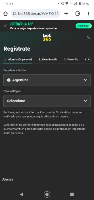 Bet365 Argentina Registro 2
