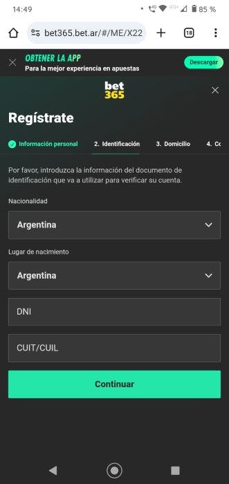 Bet365 Argentina Registro 4