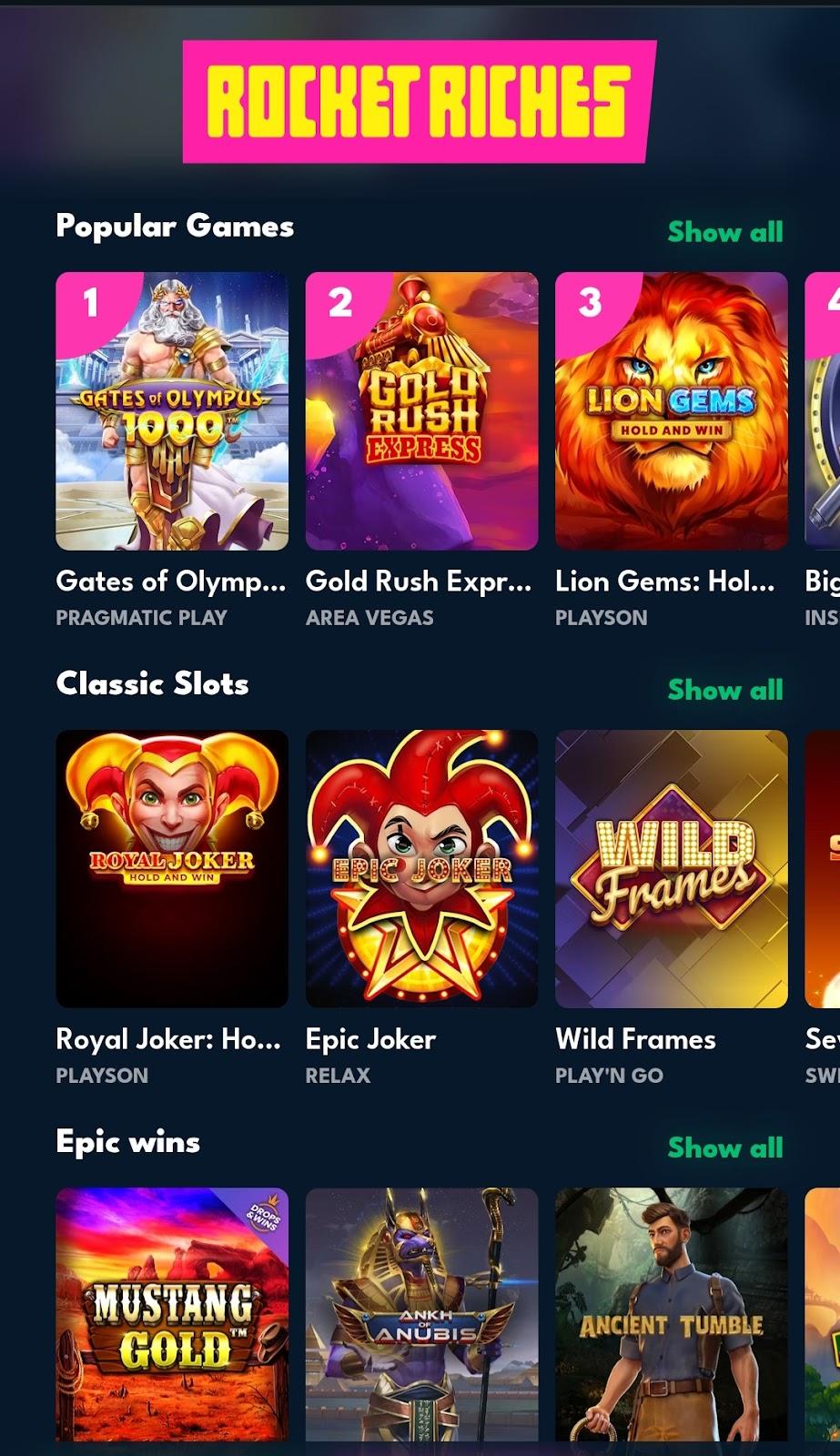 rocket riches pokies preview