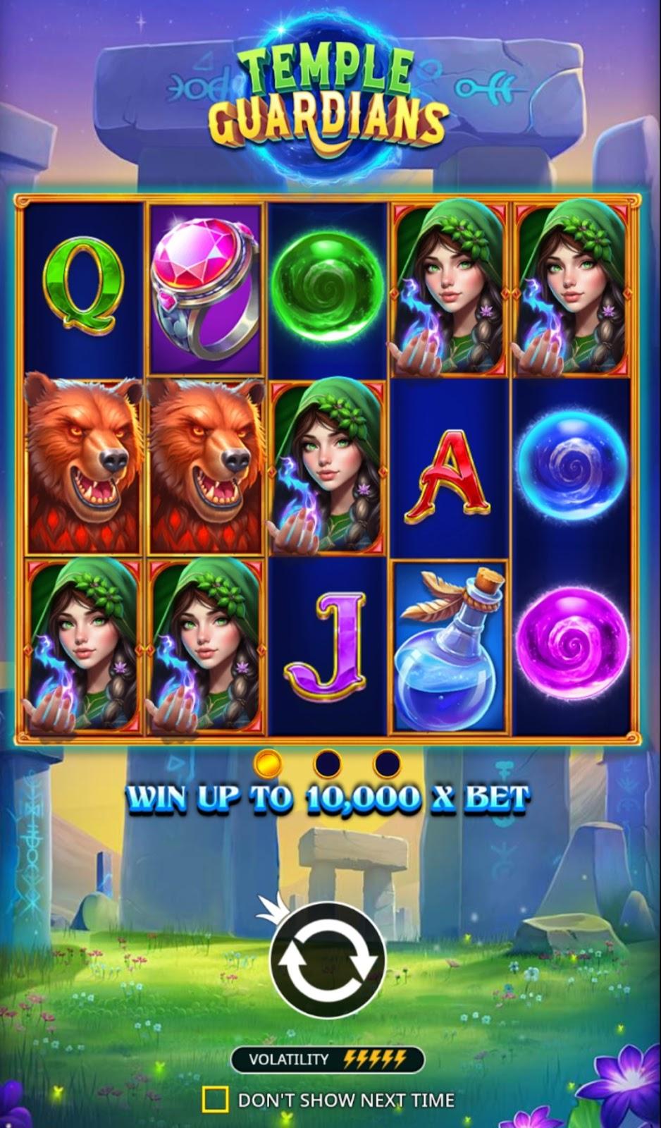 testing temple guardians in rocket riches casino