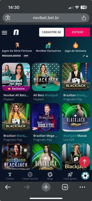 Novibet Brasil blackjack