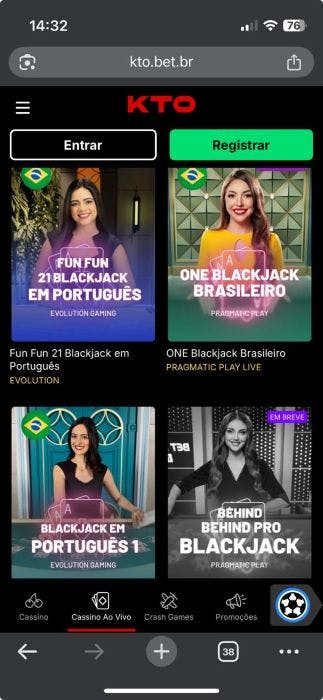 KTO Brasil blackjack