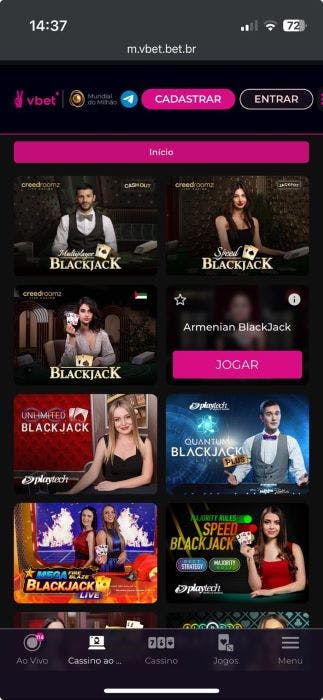 VBet Brasil blackjack