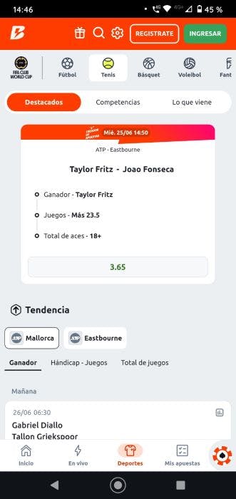 Betano Argentina tenis
