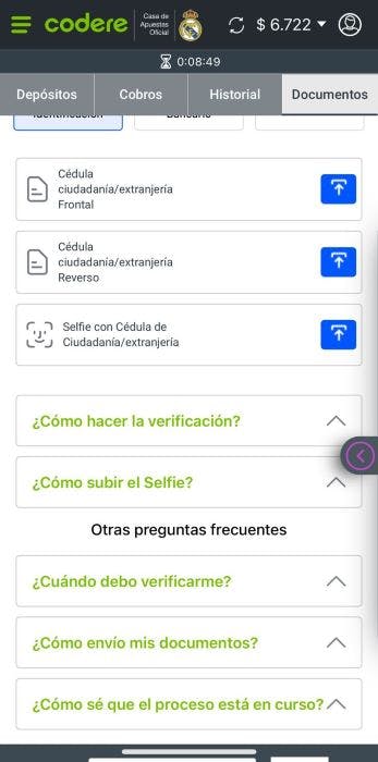 Codere Colombia verificación