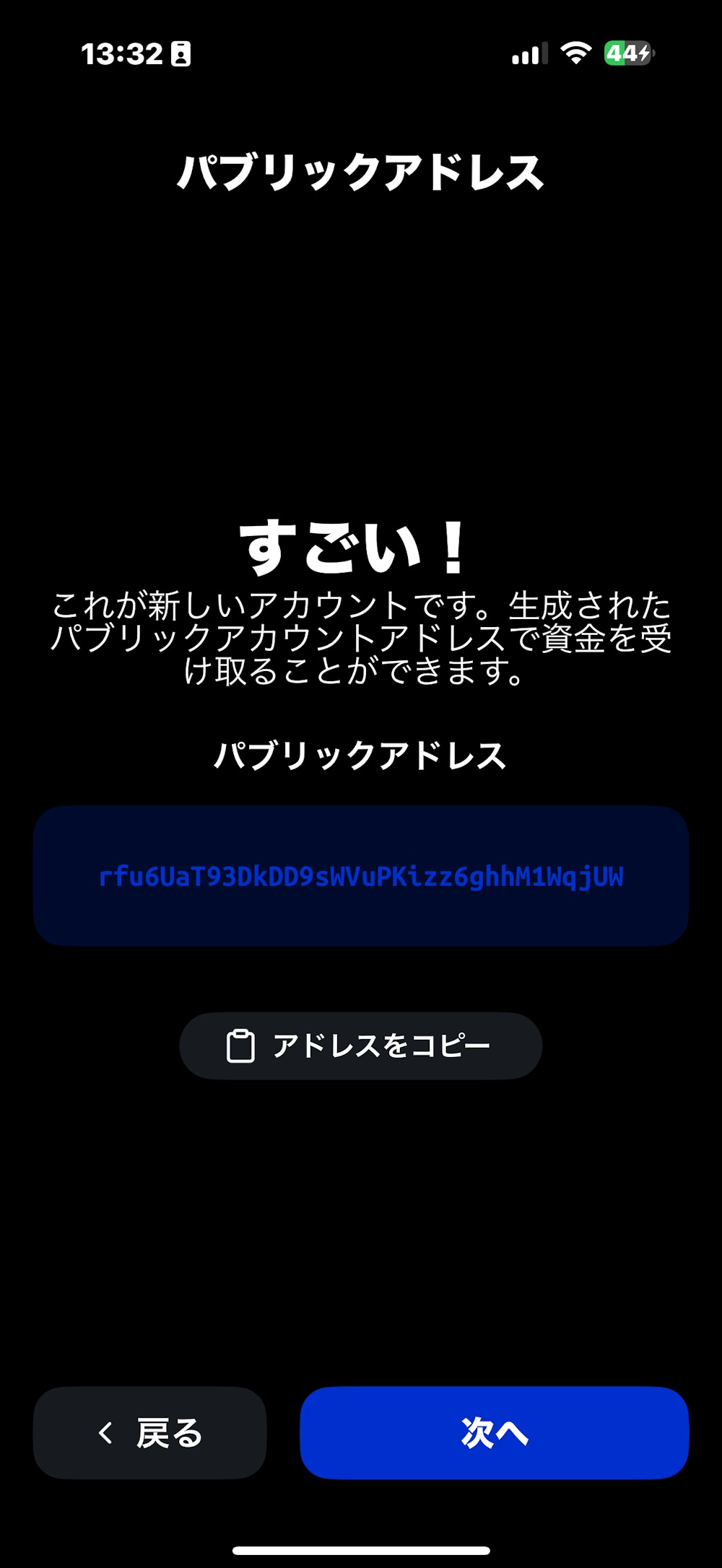 公開アドレスの取得