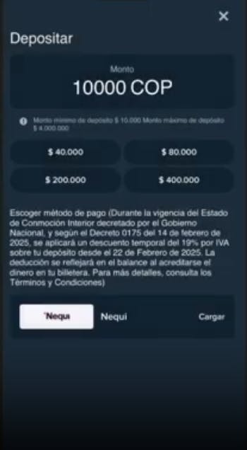 Stake Colombia DEPOSITAR 1