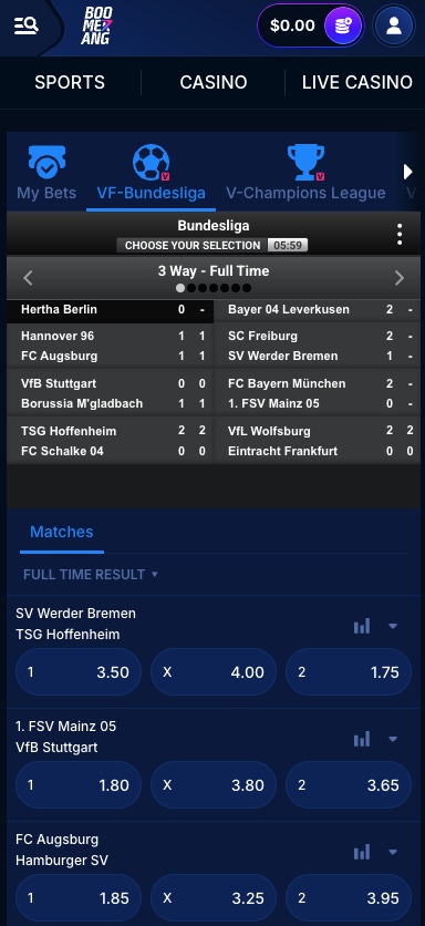 boomerang bet virtual sports