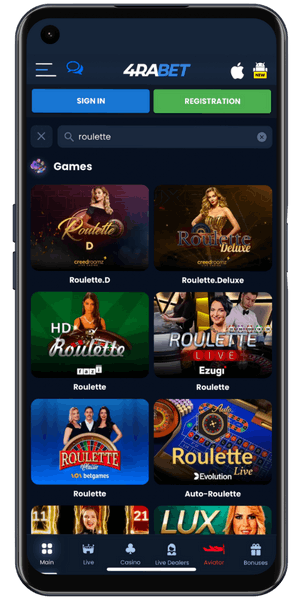 4raBet-Roulette-App