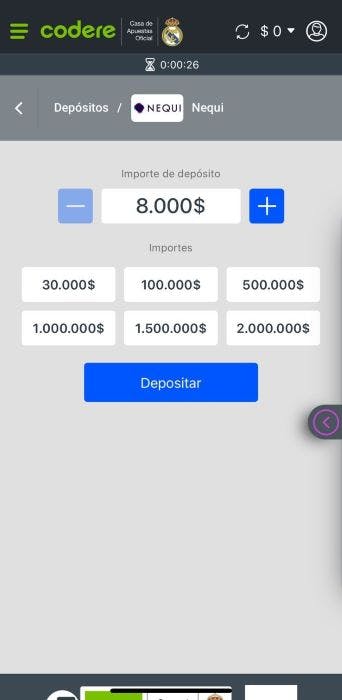 Codere Colombia depositar 2