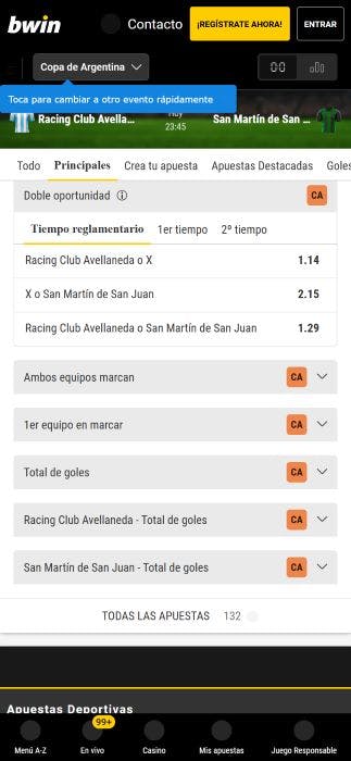 bwin Colombia - apuestas doble oportunidad