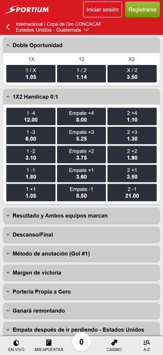 Sportium Colombia - apuestas doble chance