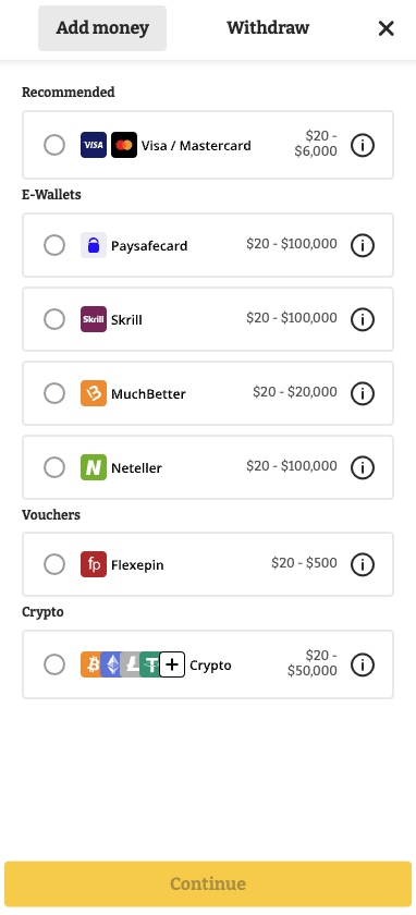 lucky spins deposit methods list preview