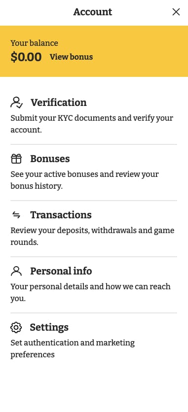lucky spins account settings