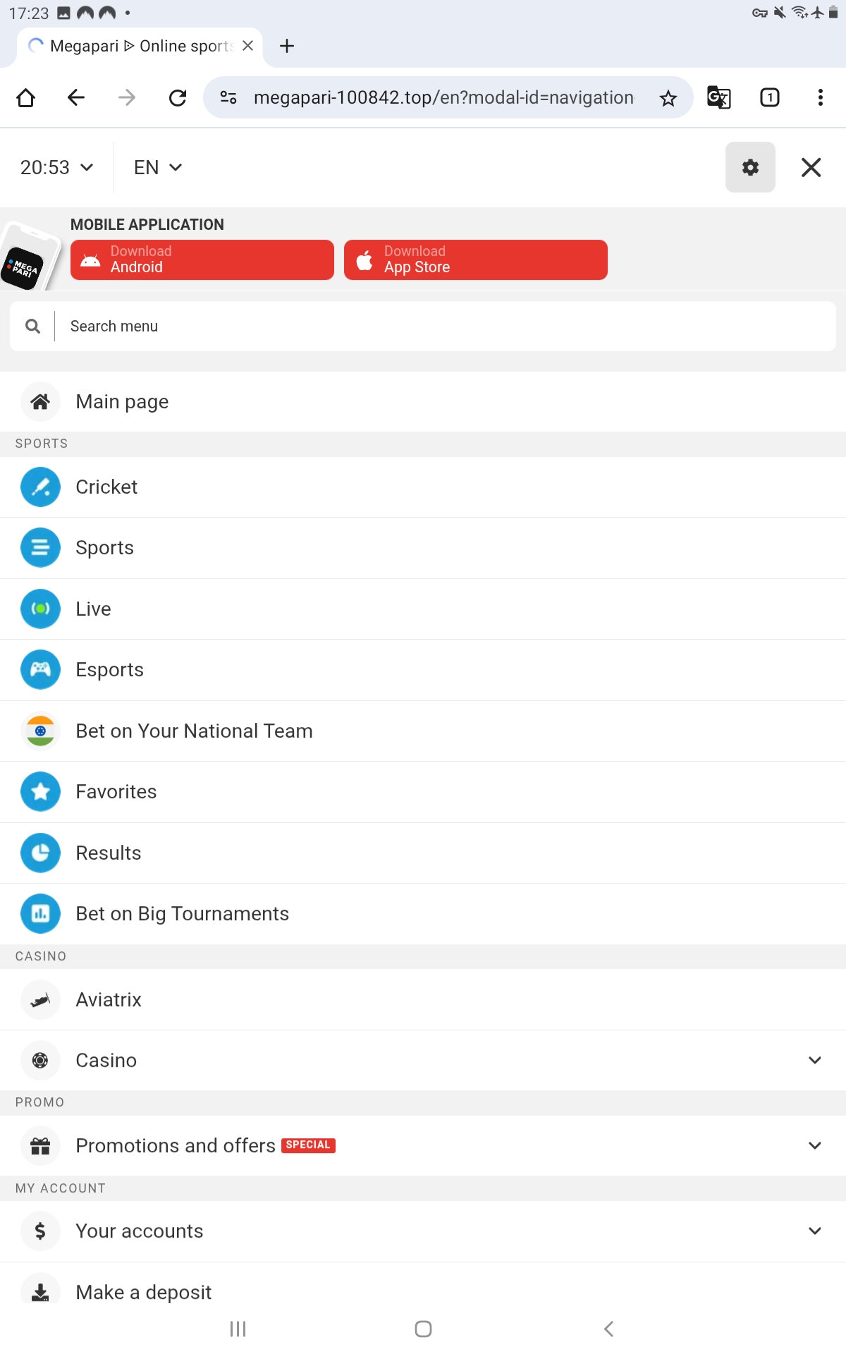 2 - Find the APK tab or App page