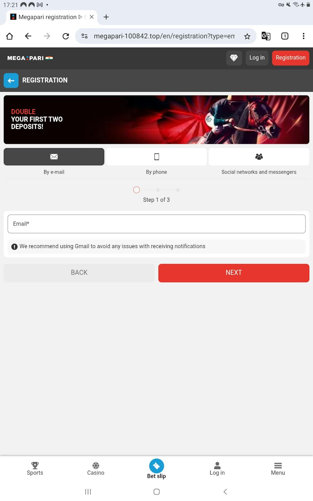 1 - Register an account