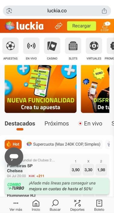 Luckia Colombia DEPÓSITO 1