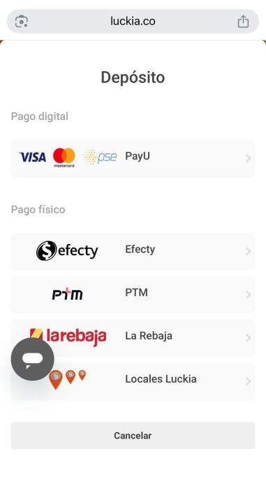 Luckia Colombia DEPÓSITO 2