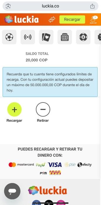 Luckia Colombia retiro 2