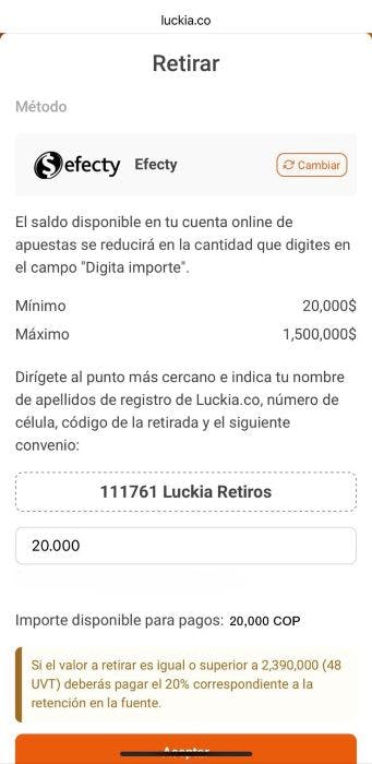 Luckia Colombia retiro 4