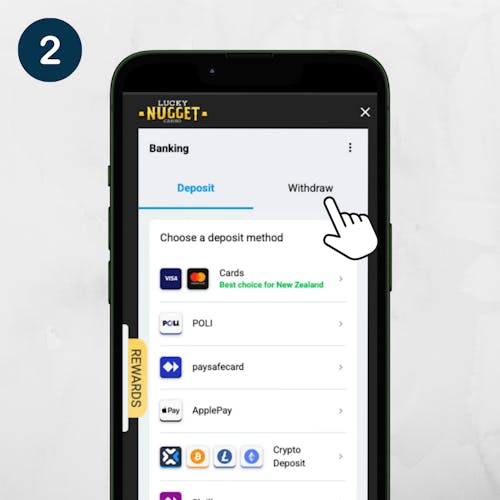 lucky nugget withdrawal steps 2