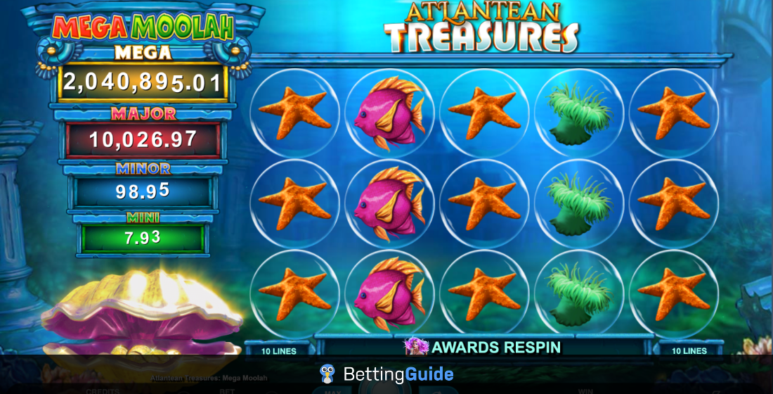 atlantean treasures mega moolah jackpot game