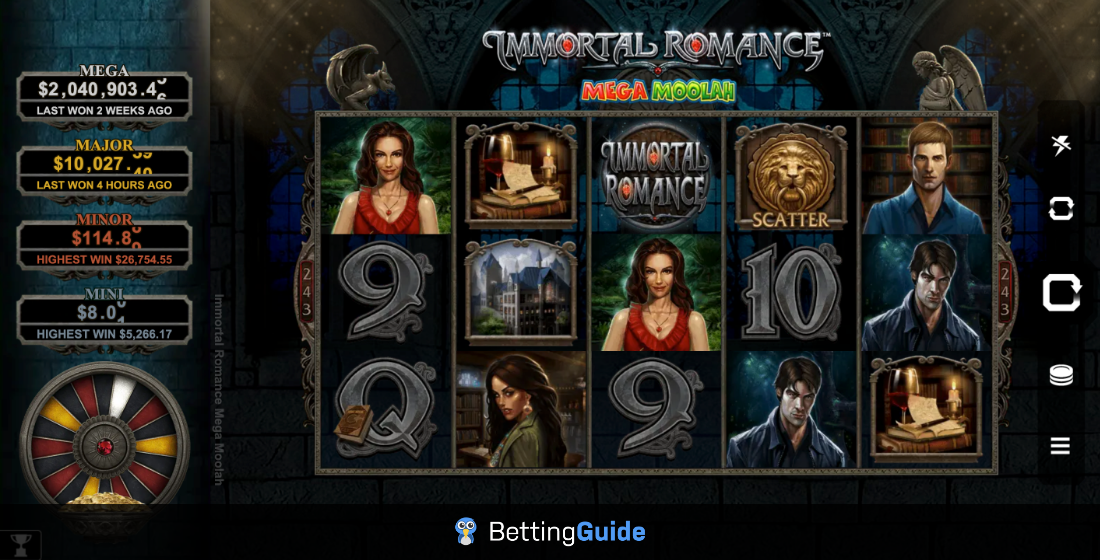 immortal romance mega moolah jackpot slot