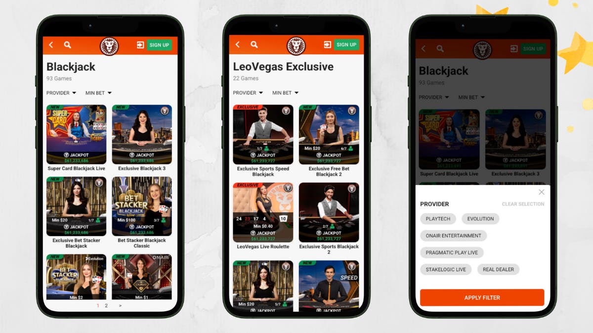 blackjack at leovegas