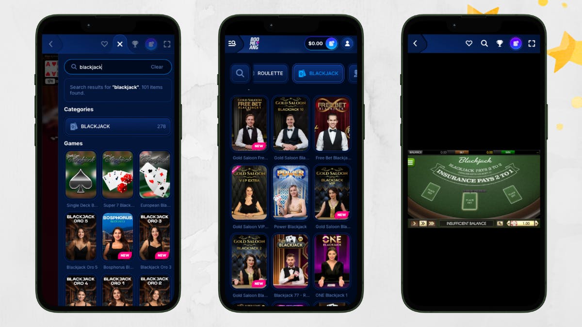 blackjack at boomerangbet