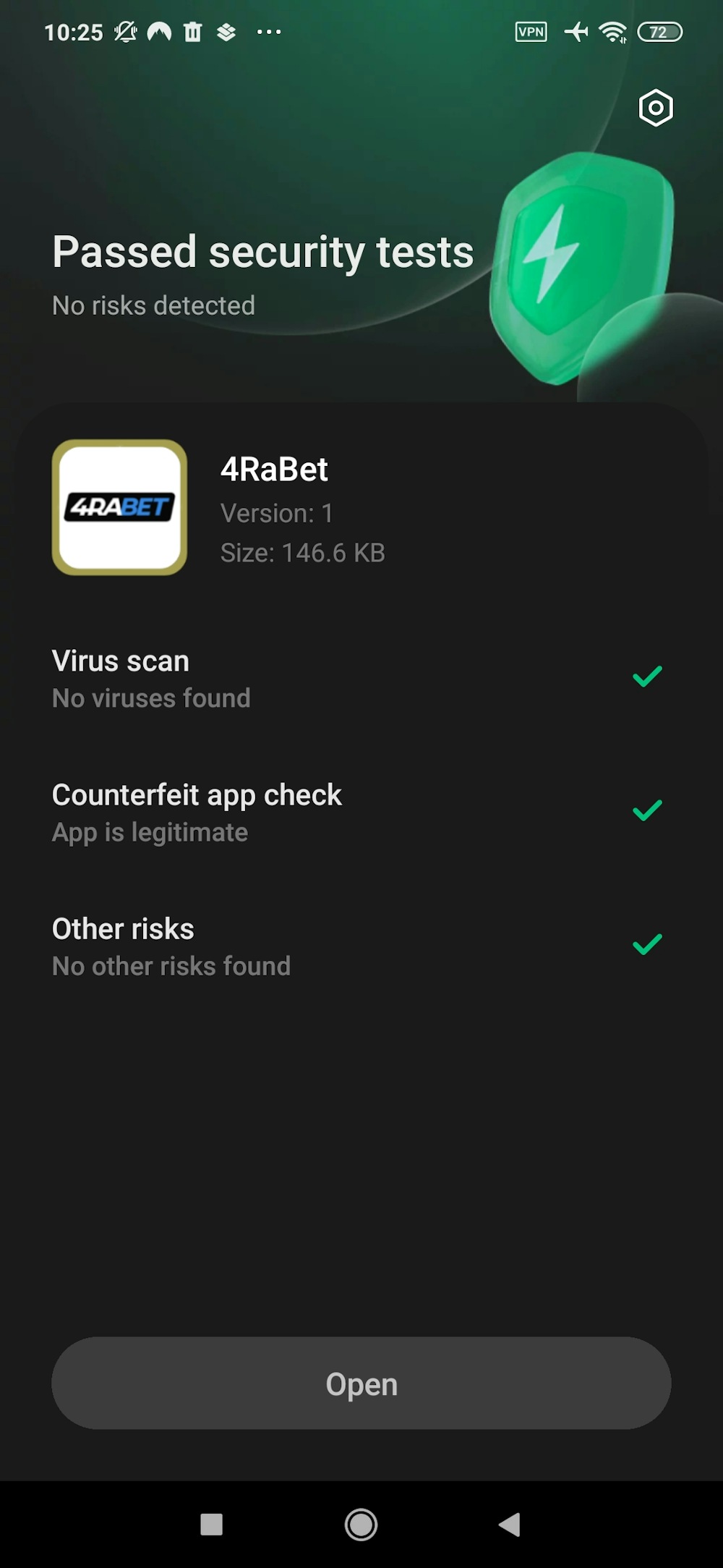 Step4. Within a minute, the 4raBet PWA is installed!