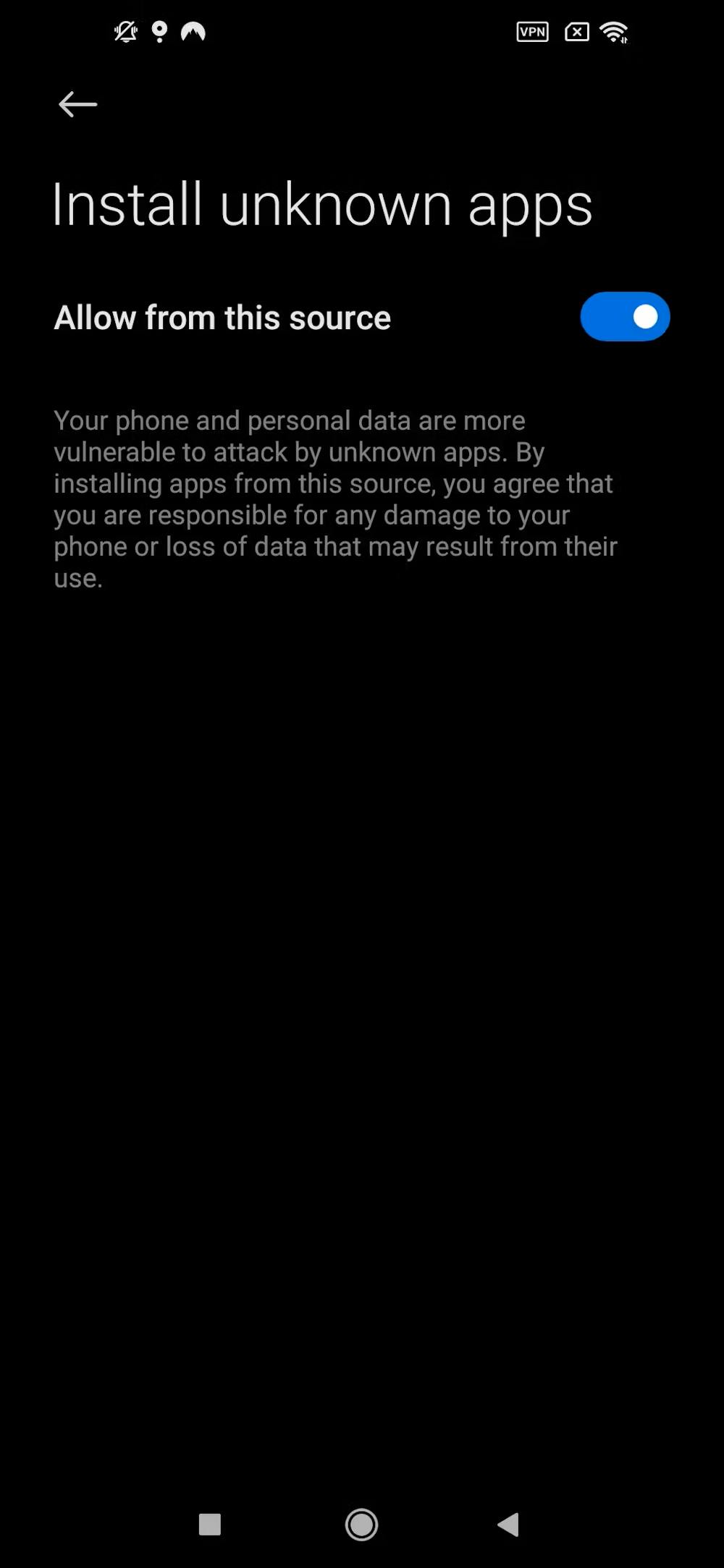 Step6. Allow your device to install unknown apps. 