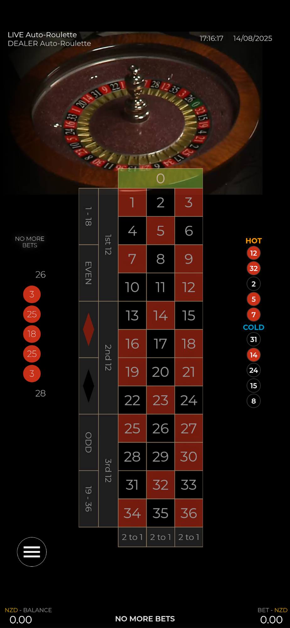 testing Live Auto Roulette at Royal Coala
