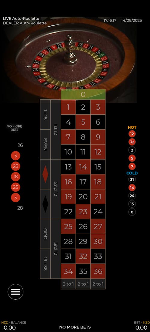 testing Live Auto Roulette at Royal Coala