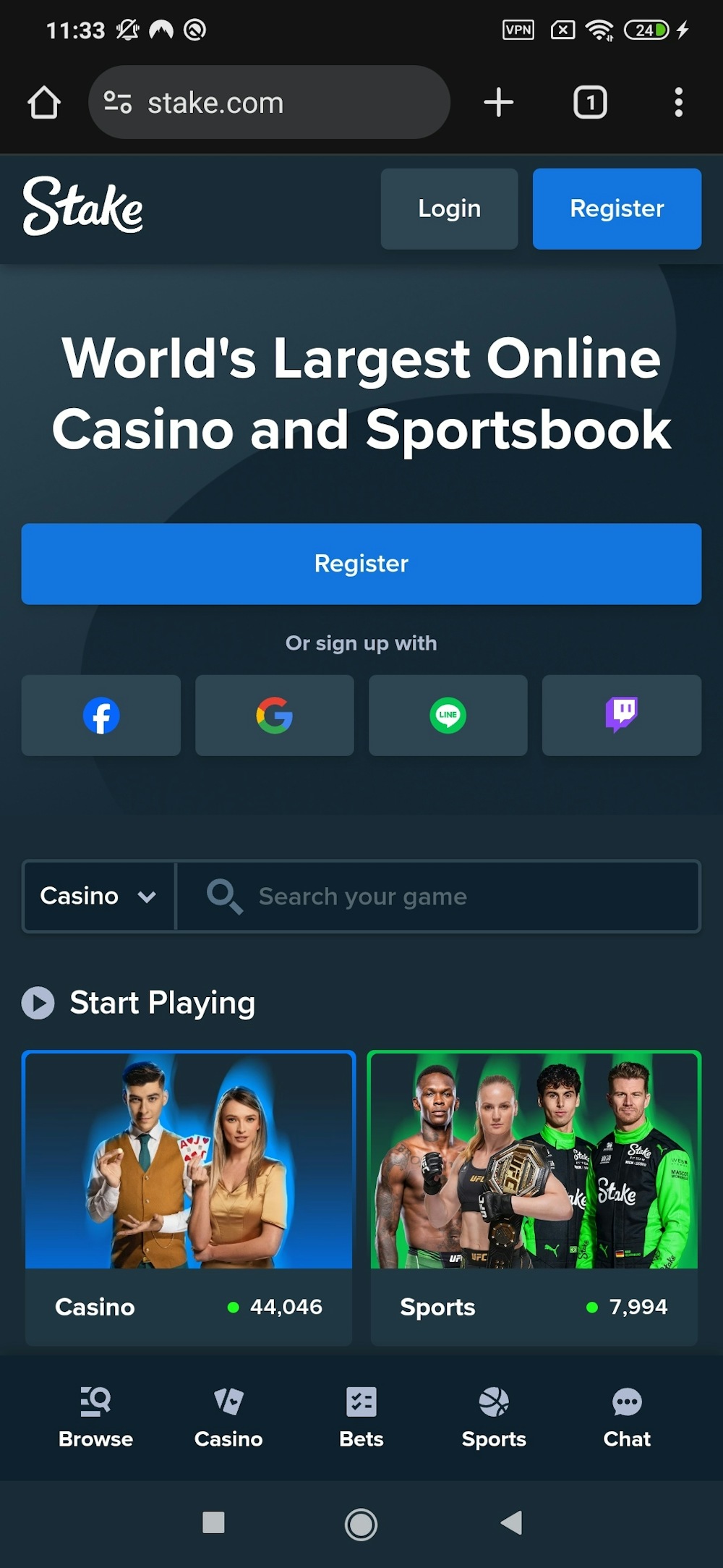 Step1. Visit Stake via our link. 