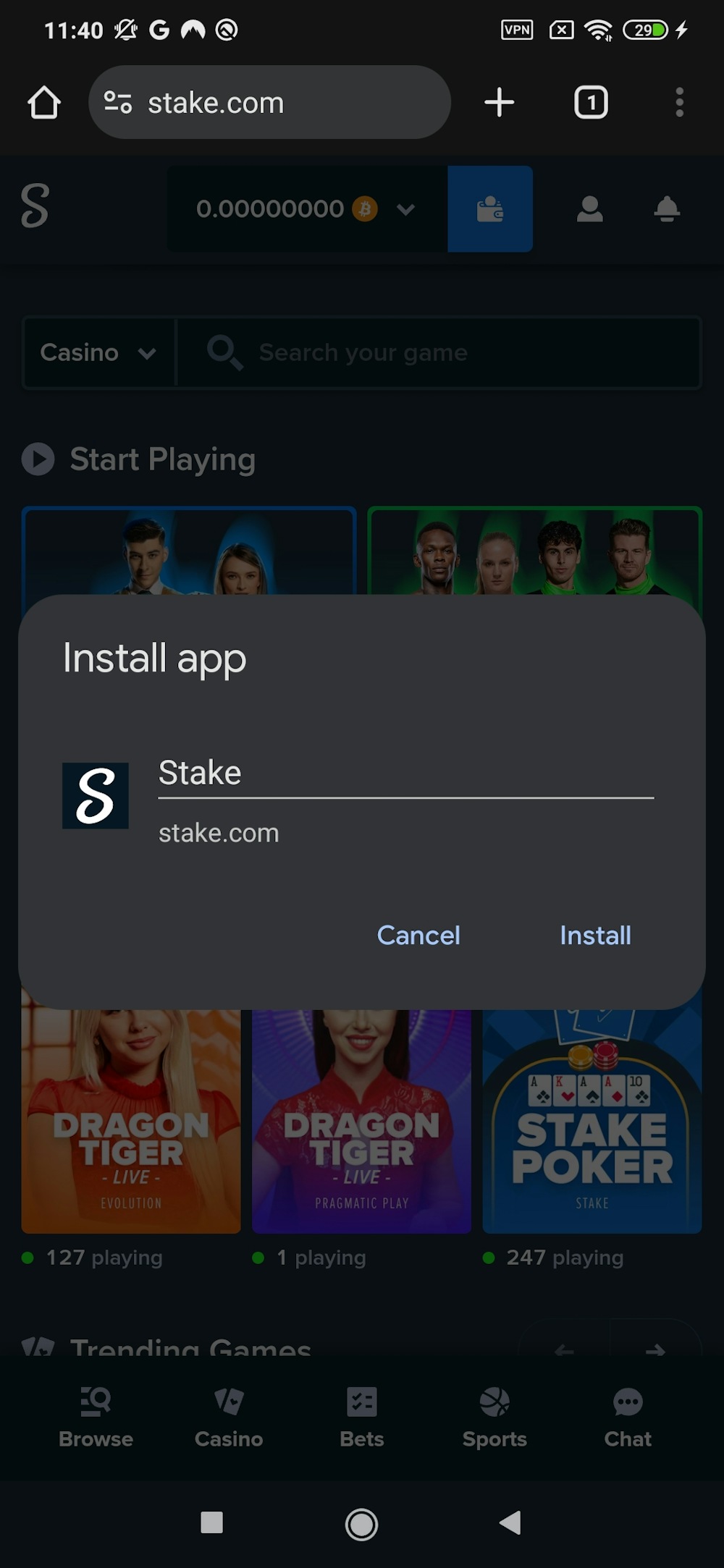 Step4. Start to install the app. 