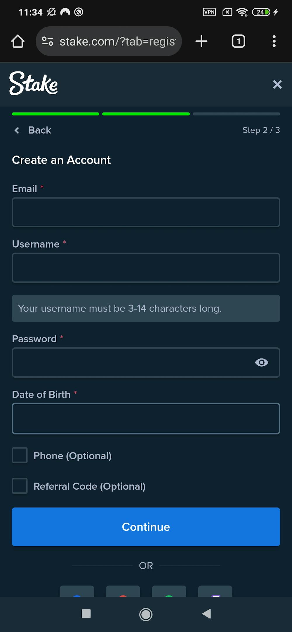 Step2. Open your account.