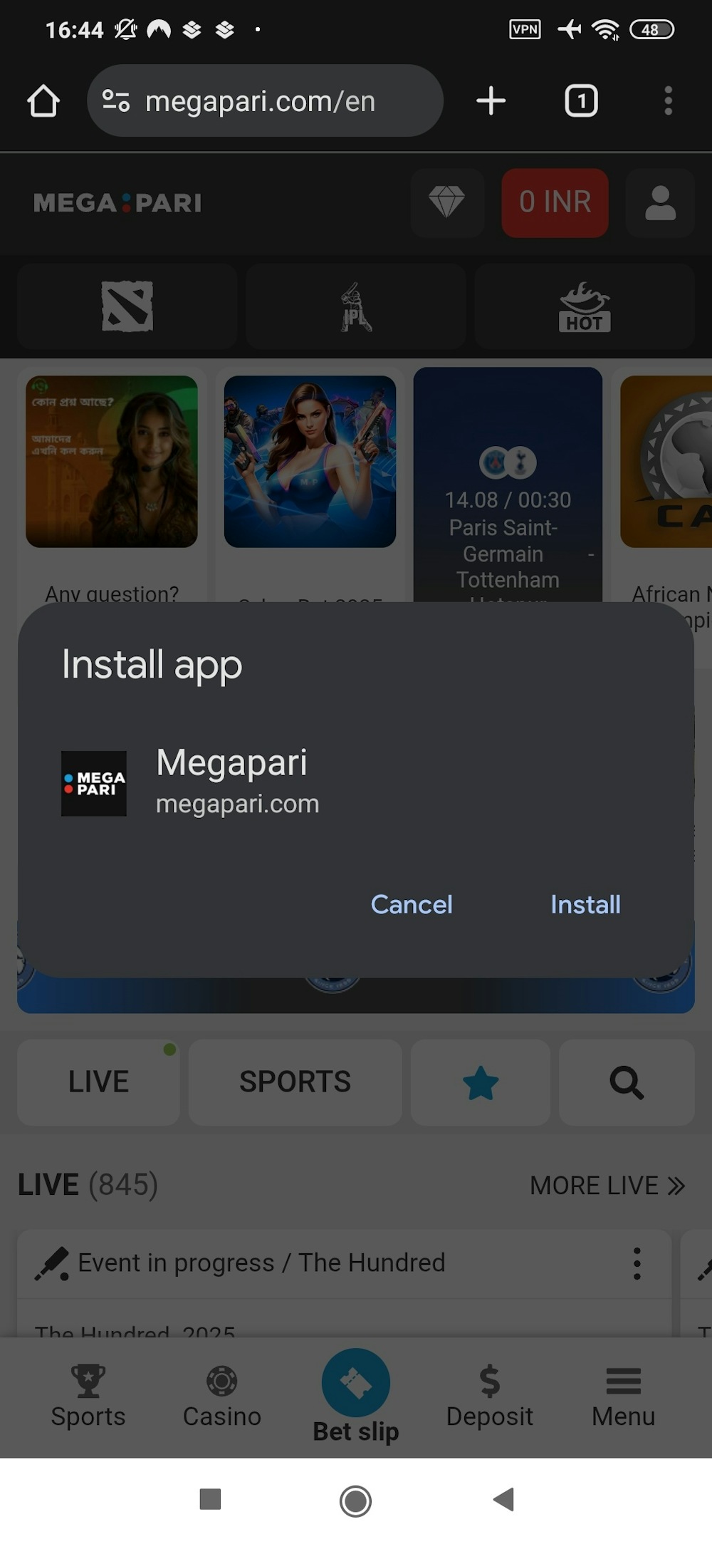 4 - Confirm and start installing the app.