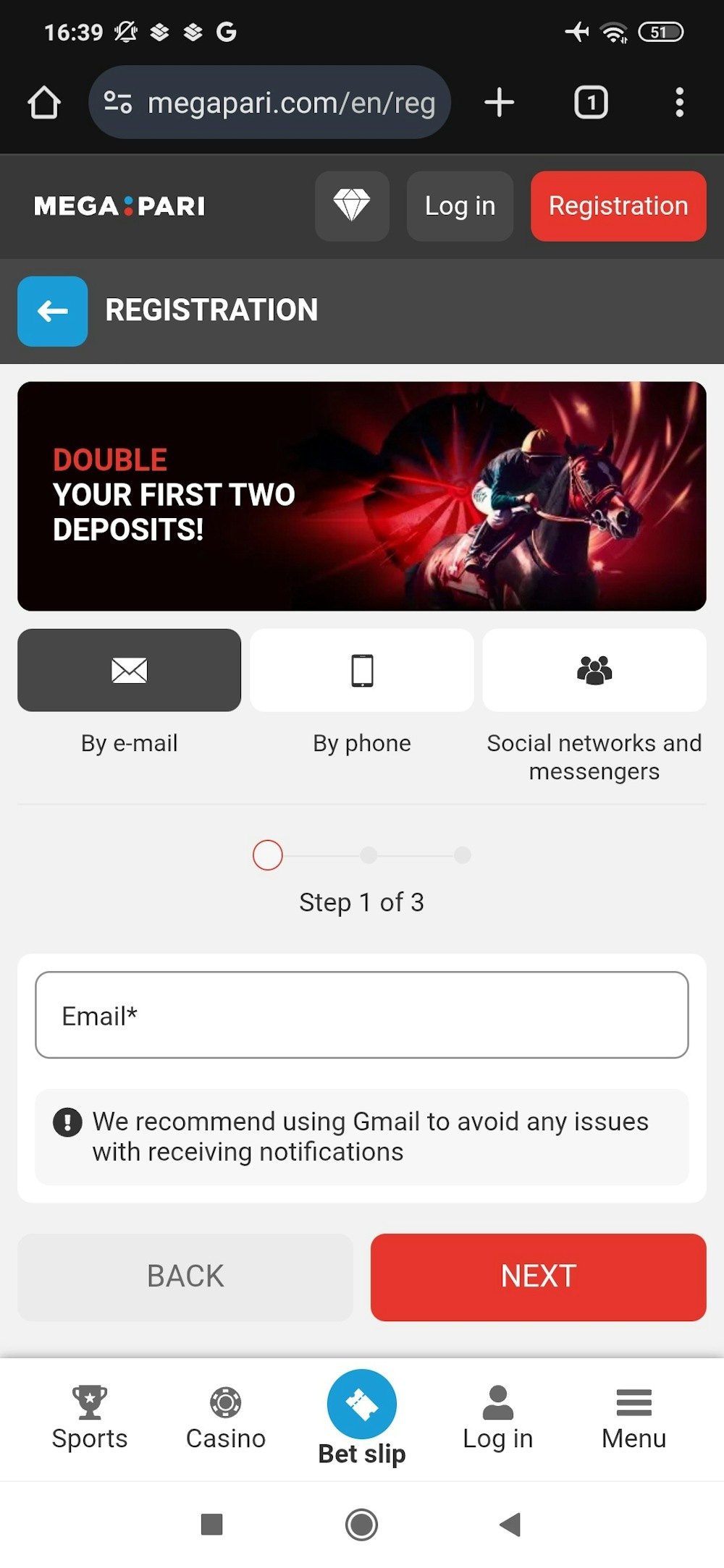 1 - Visit and register an account with Megapari.