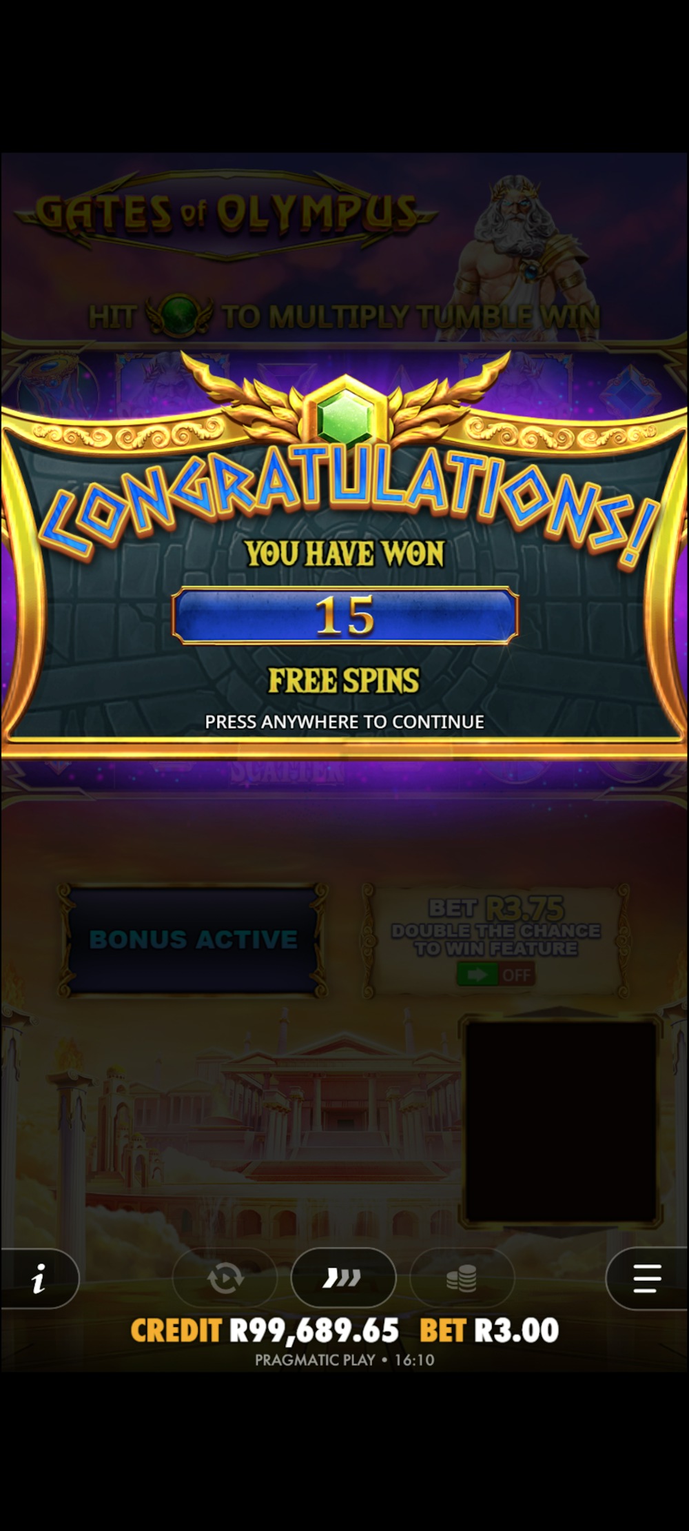 Gates of Olympus free spins