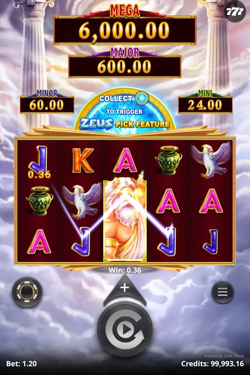 testing Amazing Link Zeus at Spin Palace casino