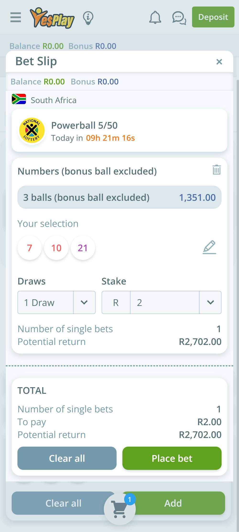 7 - Confirm your bet.