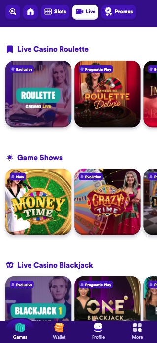 casumo live games preview