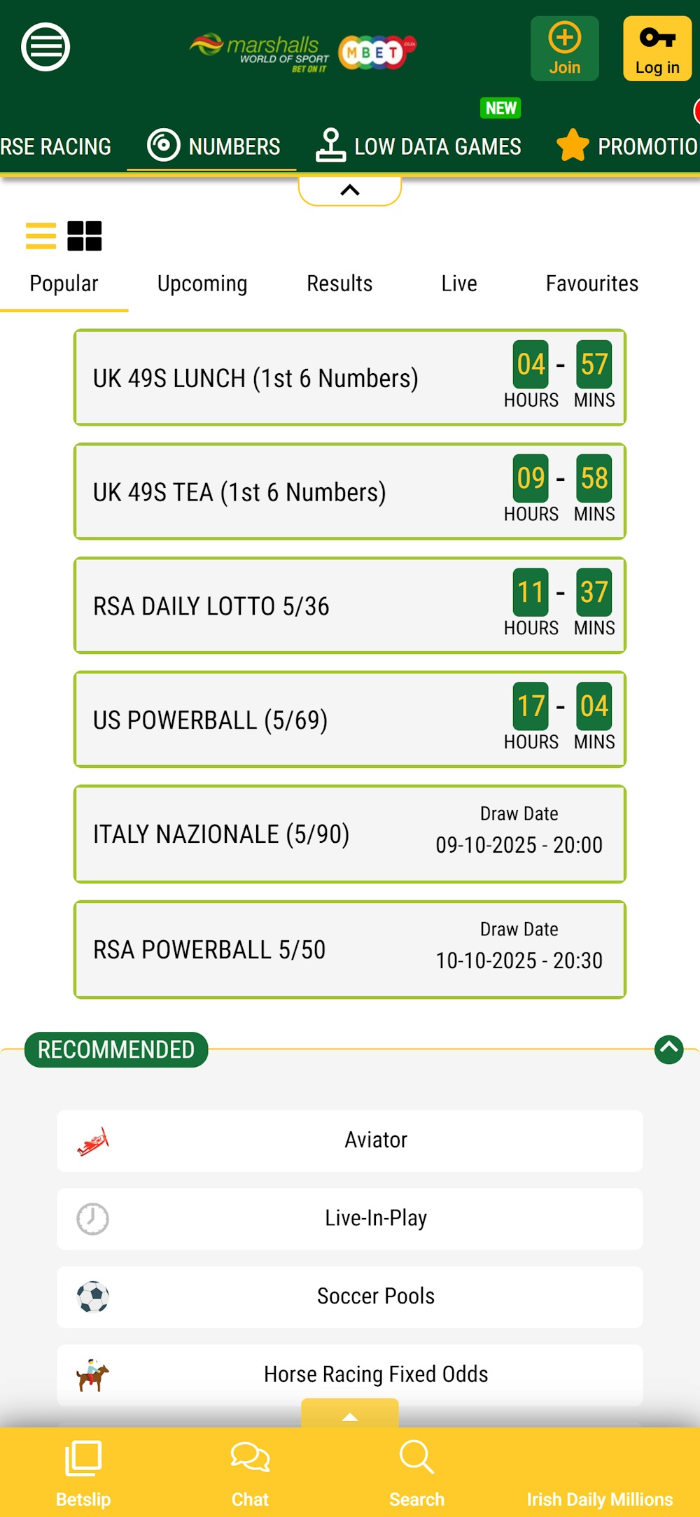 Marshalls-World-of-Sports-lucky-numbers