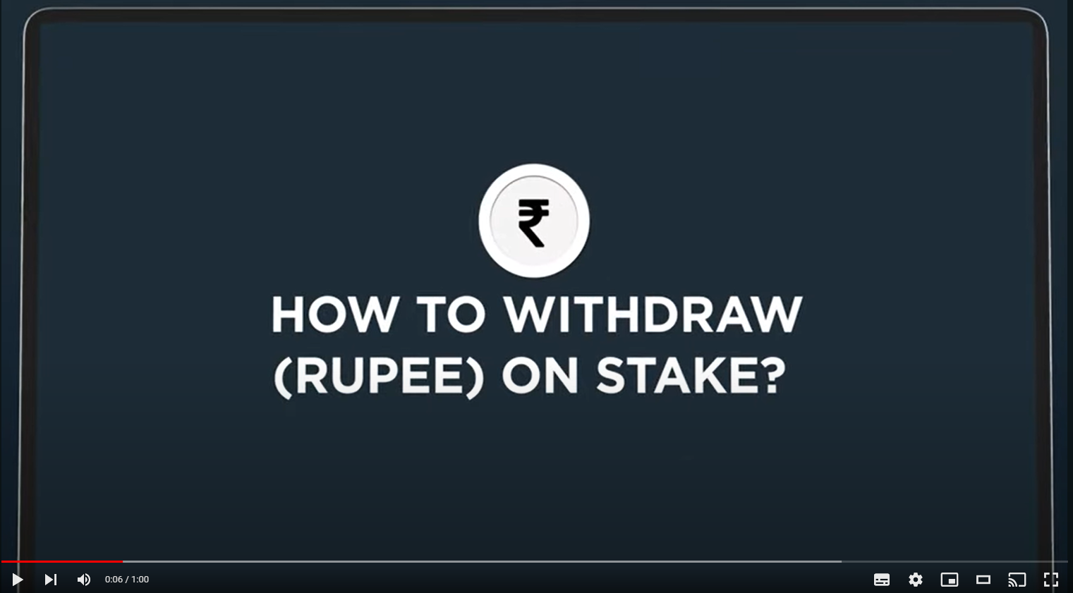 How to Withdraw Rupee on Stake