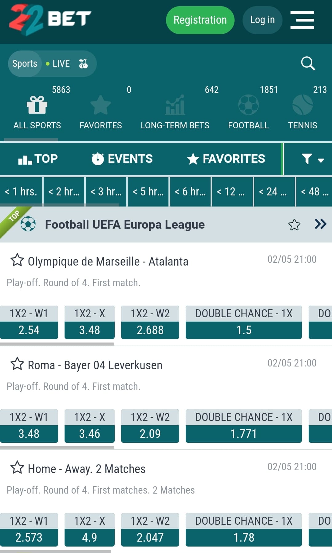 22Bet football