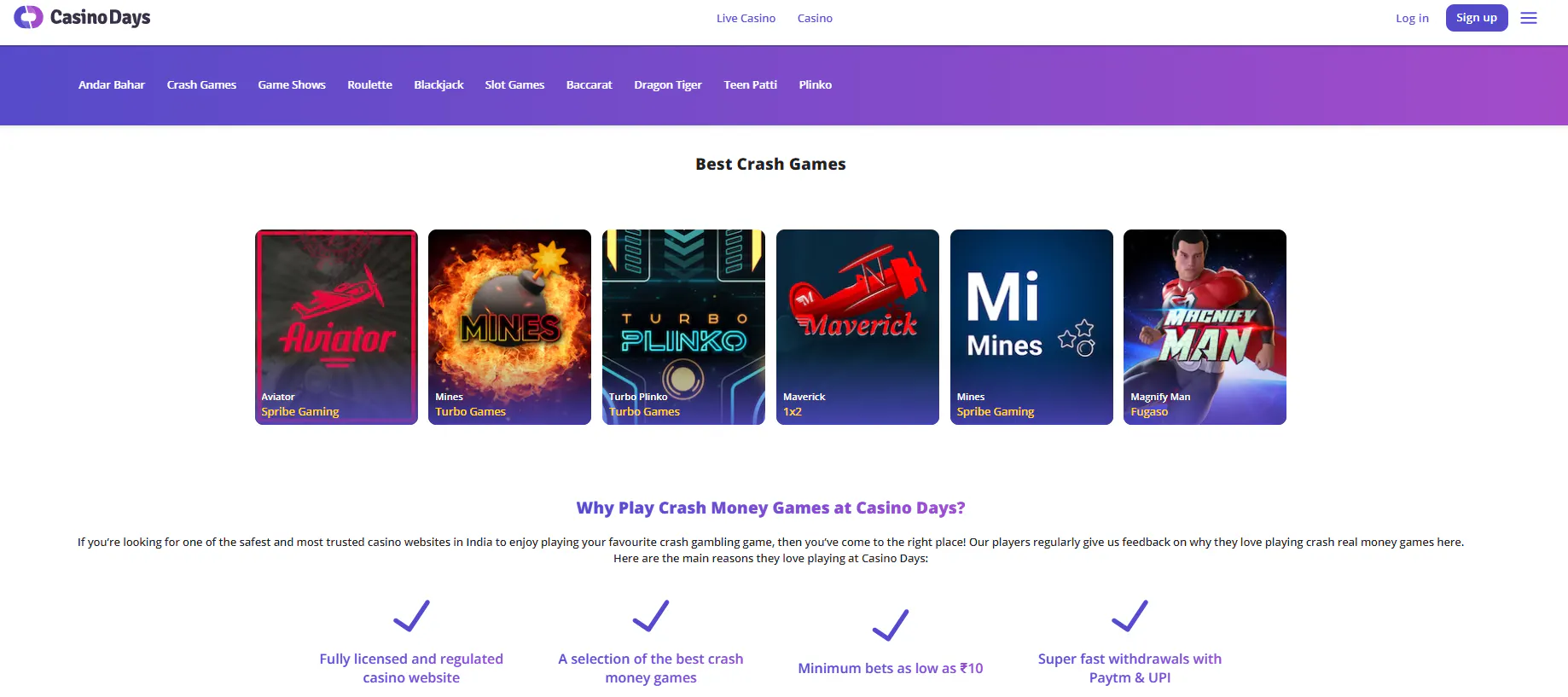 Casino Days Crash Games