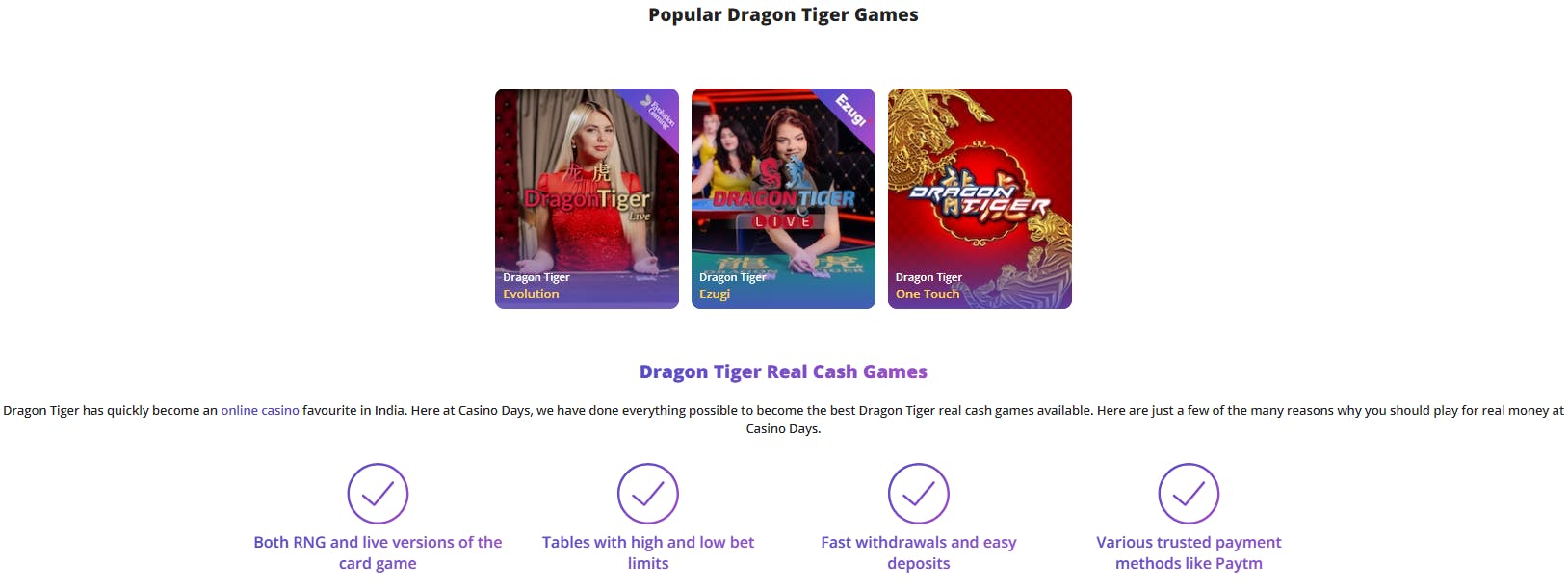 Dragon Tiger Casino Days