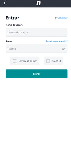 App Novibet Android - Cadastro