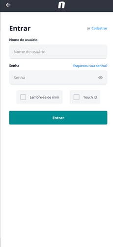 App Novibet Android - Cadastro