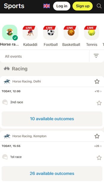 Parimatch horse racing india